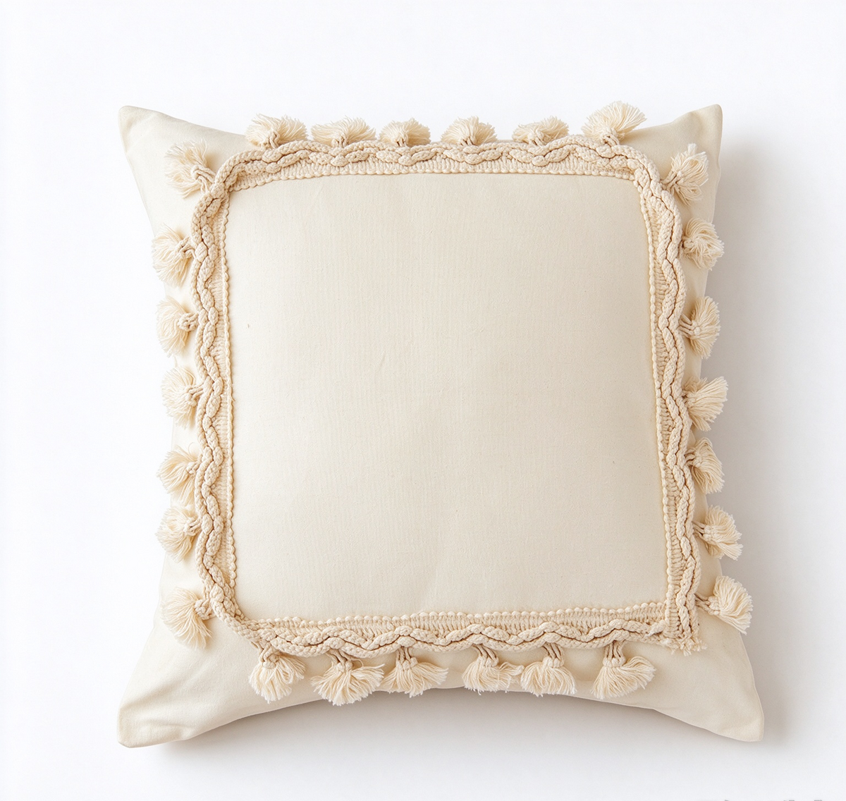 Luxury Fringed Decorative Throw Pillow Cover